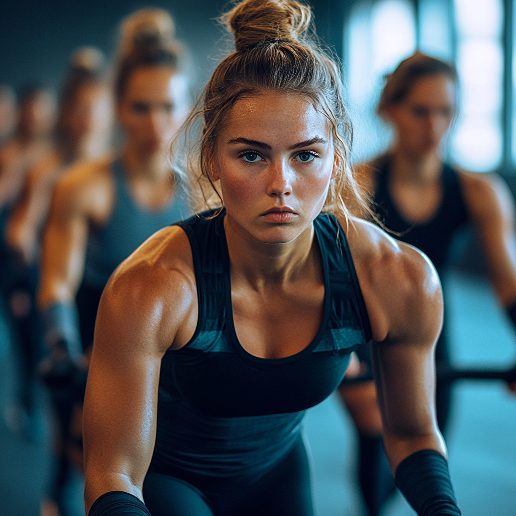 Спортсмени виконують високоінтенсивні HIIT вправи з обладнанням